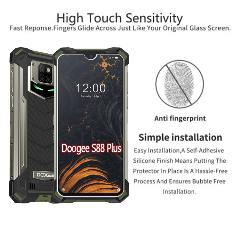 Bakeey-123PCS-for-Doogee-S88-Plus-Front-Film-9H-Anti-Explosion-Anti-Fingerprint-Tempered-Glass-Scree-1868127-6